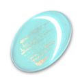 Cabochon ovale 18x13 mm Aqua/Gold x1