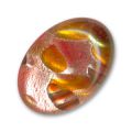 Cabochon artisanal 18x13 mm feuille d'argent/Hyacinth