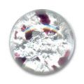 Cabochon artisanal 20 mm feuille d'argent Crystal/Amethyst