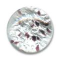Cabochon artisanal 25 mm feuille d'argent Crystal/Amethyst
