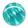Cabochon artisanal 35 mm feuille d'argent Aqua/Blue Zircon