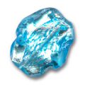 Hexagone feuille d'argent 30x17 mm Aquamarine