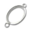 Intercalaire serti cabochon fond plat 18x13 mm en Argent 925 x1