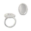 Bague pour cabochon fond plat 18x13 mm en Argent 925 x1