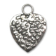 Breloque coeur martell� 18 mm Argent 925 oxyd� x1