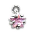 Breloque �toile en Argent 8 mm Light Rose x1