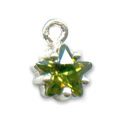 Breloque �toile en Argent 8 mm Olivine x1