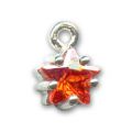 Breloque �toile en Argent 8 mm Red Topaz x1