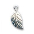 Breloque feuille en Argent 16x7 mm x1