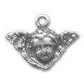 Breloque Angelot 19 mm argent� vieilli x1
