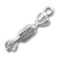 Breloque bonbon 22 mm argent� vieilli x1