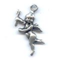 Breloque Angelot 26 mm argent� vieilli x1