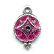 Breloque �maill�e  9 mm fuschia paillet� x1