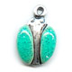 Breloque coccinelle �maill�e 16 mm vert turquoise paillet� x1