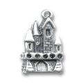 Breloque ch�teau 20 mm argent� vieilli x1