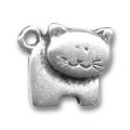 Breloque chat 15 mm argent� vieilli x1