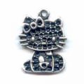 Breloque Chaton 22 mm argent� vieilli x1