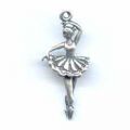 Breloque Ballerine 31 mm argent� vieilli x1