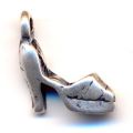 Breloque chaussure compens�e 14 mm argent� vieilli x1