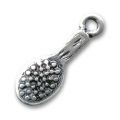 Breloque brosse 22 mm argent� vieilli x1