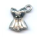 Breloque bustier 16 mm argent� vieilli x1
