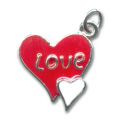 Breloque coeur �maill�e 21 mm Love x1