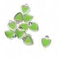 Breloque coeur �maill�e  9 mm Anis x1