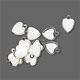 Breloque coeur �maill�e  9 mm Blanc x1
