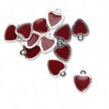 Breloque coeur �maill�e  9 mm Burgundy x1