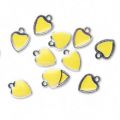 Breloque coeur �maill�e  9 mm Jaune x1
