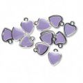 Breloque coeur �maill�e  9 mm Lavande x1
