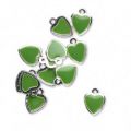 Breloque coeur �maill�e  9 mm Olive x1