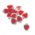 Breloque coeur �maill�e  9 mm Rouge x1