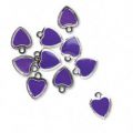 Breloque coeur �maill�e  9 mm Violet x1