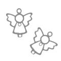 Breloque laser cut ange 15 mm rhodi� x1