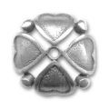 Coupelle coeurs 20 mm argent� vieilli x1