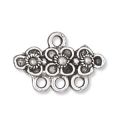 Intercalaire fleur 3 rangs 19x12 mm argent� vieilli x1