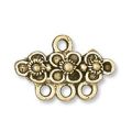 Intercalaire fleur 3 rangs 19x12 mm gold bronze x1