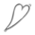 Intercalaire coeur 2 anneaux 67 mm rhodi� x1