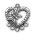 Intercalaire d�cor papillon 5 rangs 25 mm argent� vieilli  x1