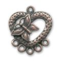 Intercalaire d�cor papillon 5 rangs 25 mm cuivr� vieilli  x1