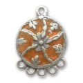 Intercalaire �maill� 22 mm Copper/Argent� vieilli x1