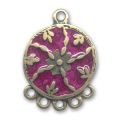 Intercalaire �maill� 22 mm Fuschia/Bronze x1