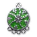 Intercalaire �maill� 22 mm Green/Argent� vieilli x1