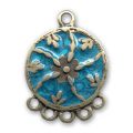 Intercalaire �maill� 22 mm Turquoise/Bronze x1