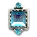 Intercalaire 2 rangs 18x12 mm Aquamarine x1