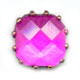 Intercalaire 2 rangs cuivr� 21 mm cabochon Rose x1