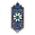 Intercalaire 2 rangs bronze 35x15 mm Sapphire/Blue Zircon x1