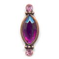 Intercalaire 2 rangs 28x10 mm Amethyst/Rose x1