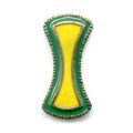 Intercalaire 2 rangs bronze �maill� 22x10 mm Vert/Jaune x1